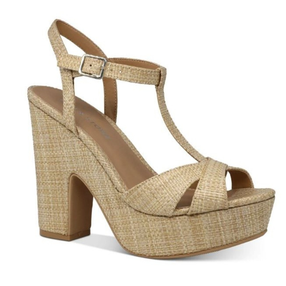 SUN + STONE women shoes heels AJAMIE1 NAT RAFFIA 10008571100 beige 10.5M $98